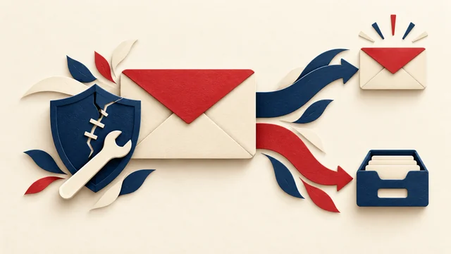 Sender domain repair or retirement illustration.