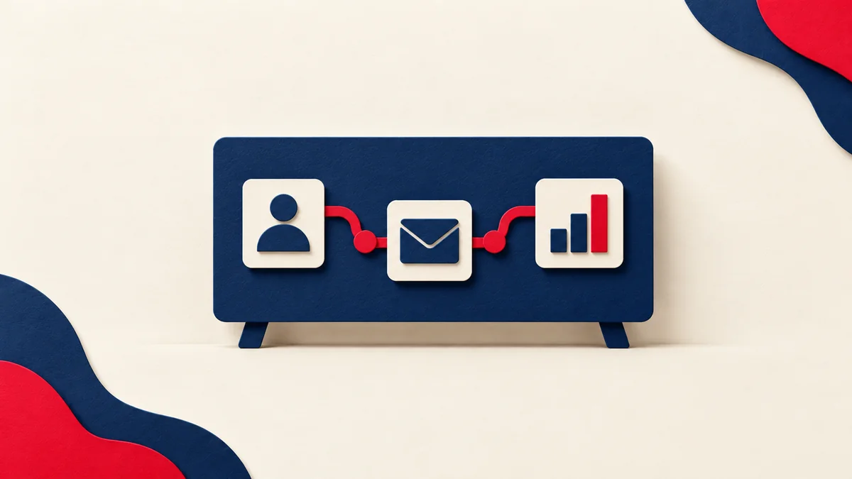 Paper training board linking contact review, email, and reporting.