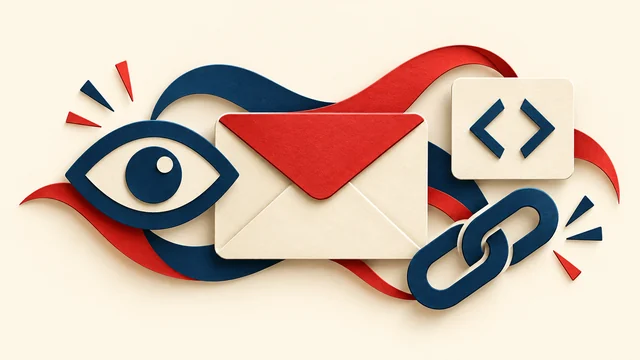 Email tracking and HTML illustration.