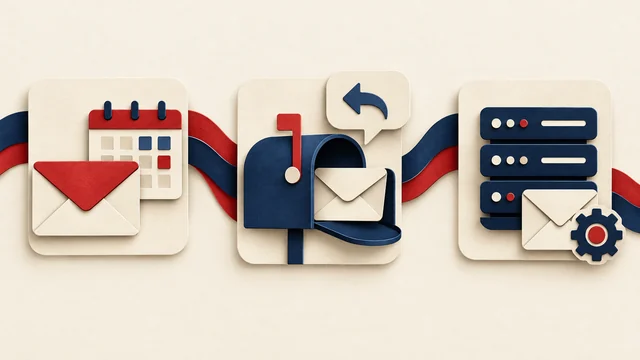 Business email and SMTP provider comparison illustration.