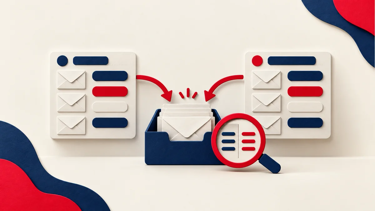 Two outreach workflow boards connected to a shared reply inbox.