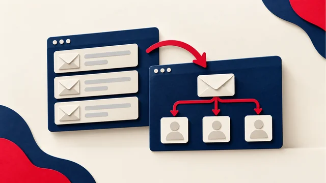Two paper campaign boards comparing list and branching automation workflows.