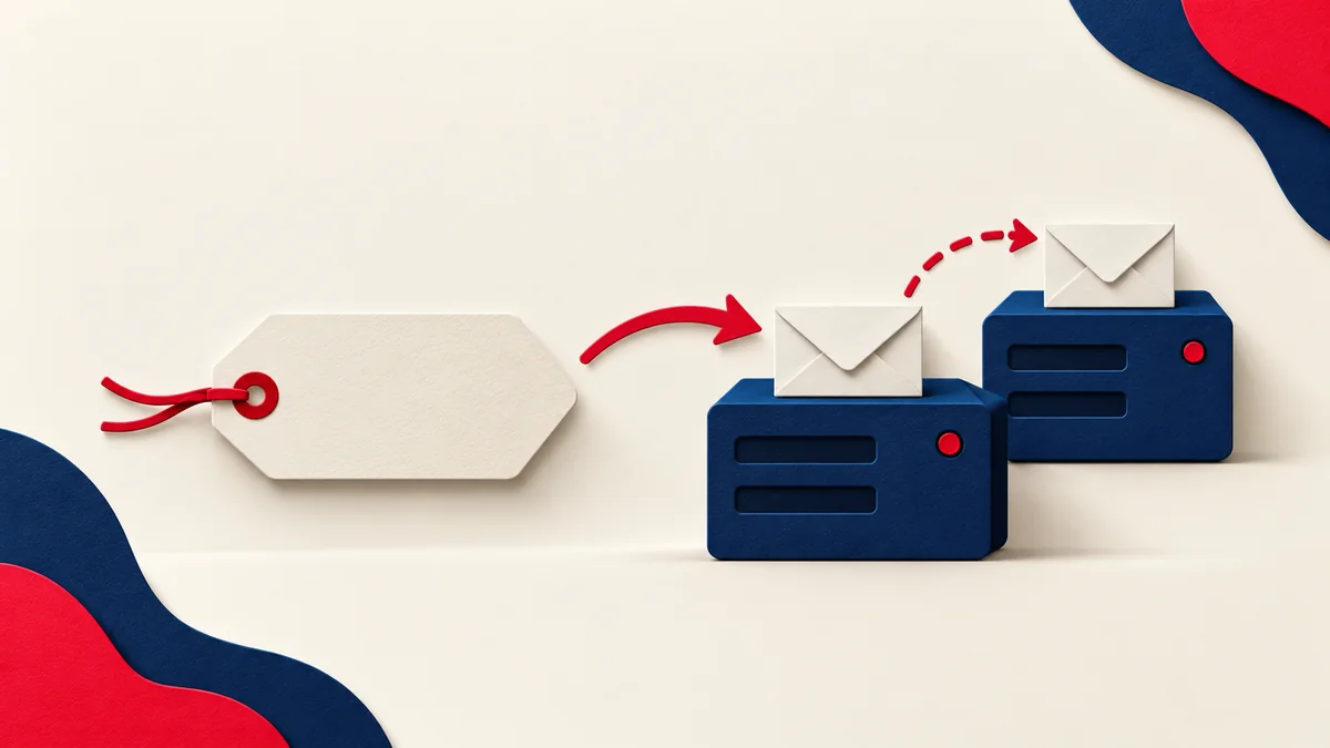 Domain tag routing mail to two receiving mail servers.