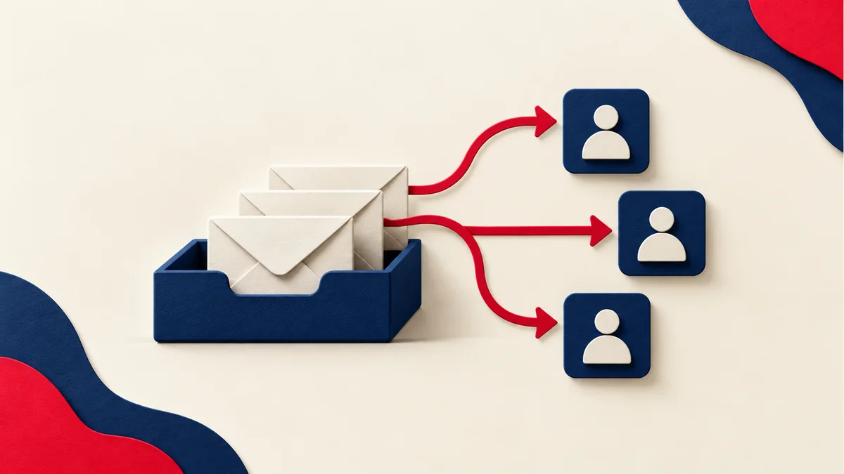Paper conversations assigned from a shared inbox to separate team tiles.