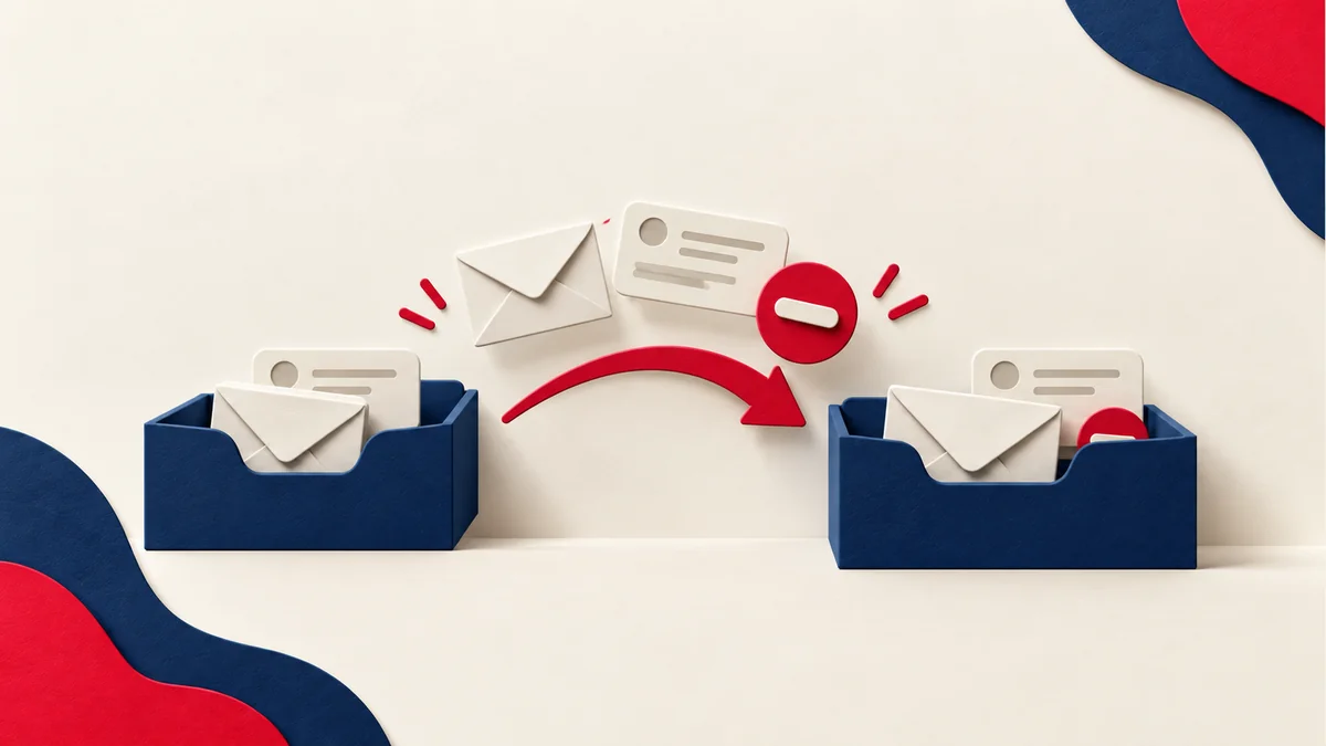Paper inboxes transferring conversation records and contact exclusions.